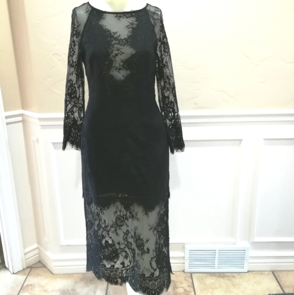 black eyelash lace dress